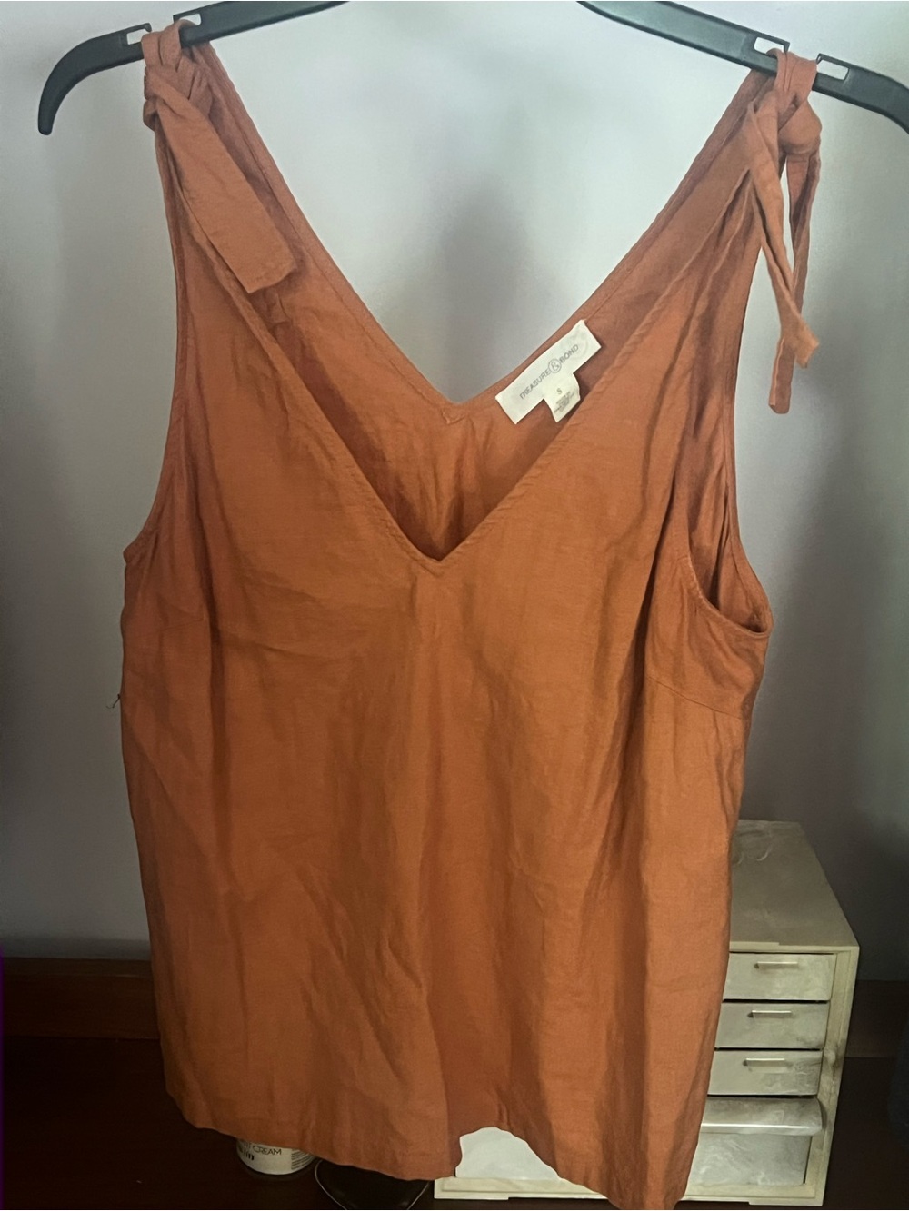 Mango Rust Tie-Strap V-Neck Camisole
